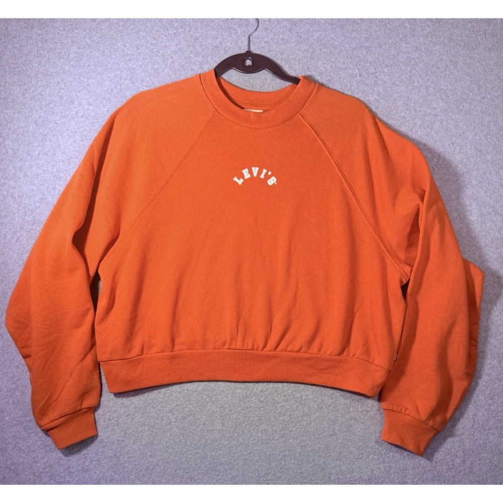 Levi's Orange Cropped Crewneck Sweatshirt Size Small